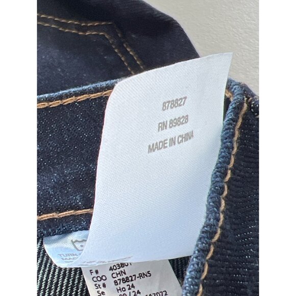 TWRHLL Christie Brinkley Wide Leg Cuffed Jean Size 12 Blue Denim Dark Wash NEW - Picture 5 of 7